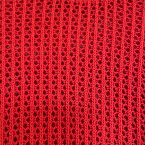 Women’s Old Navy XL Orange open knit scoop neck sweater see through short waist - Picture 5 of 7